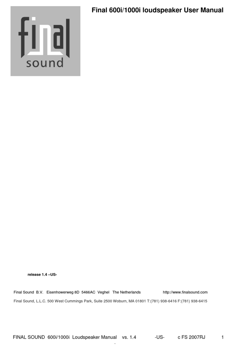 Final Sound 600i Manuel utilisateur