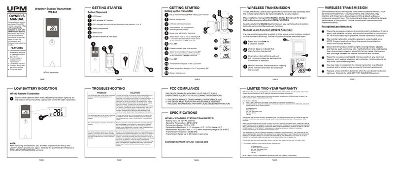 UPM WT440 Manuel utilisateur UPM WT440 Manuel utilisateur