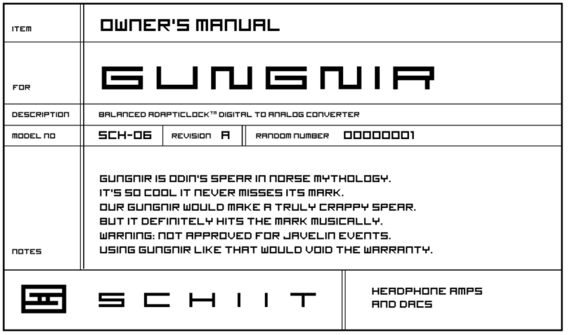 Schiit Gungnir adapticlock SCH-06 Manuel utilisateur