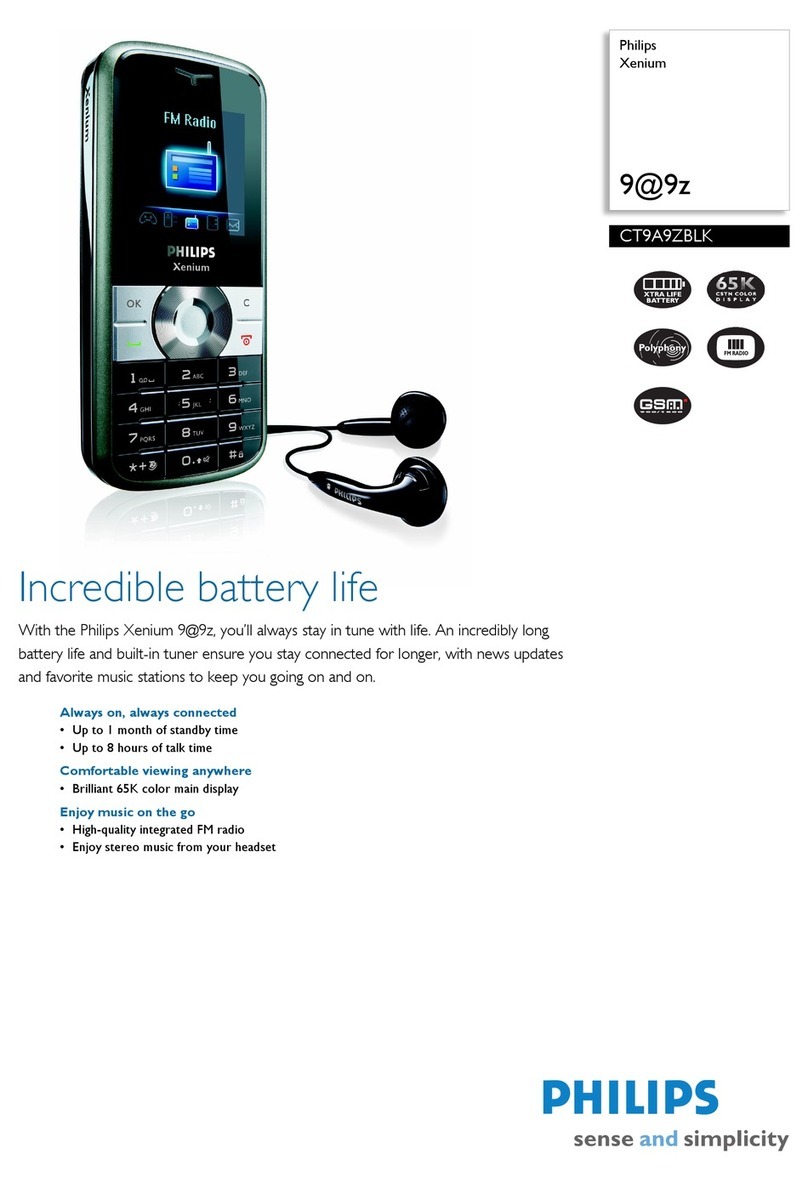 Philips Xenium CT9A9ZBLK/00 Manuel utilisateur