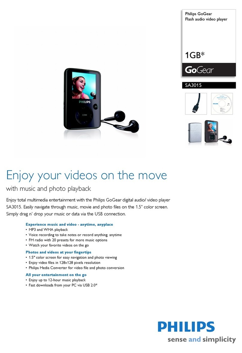 Philips GoGear SA3015 Manuel utilisateur