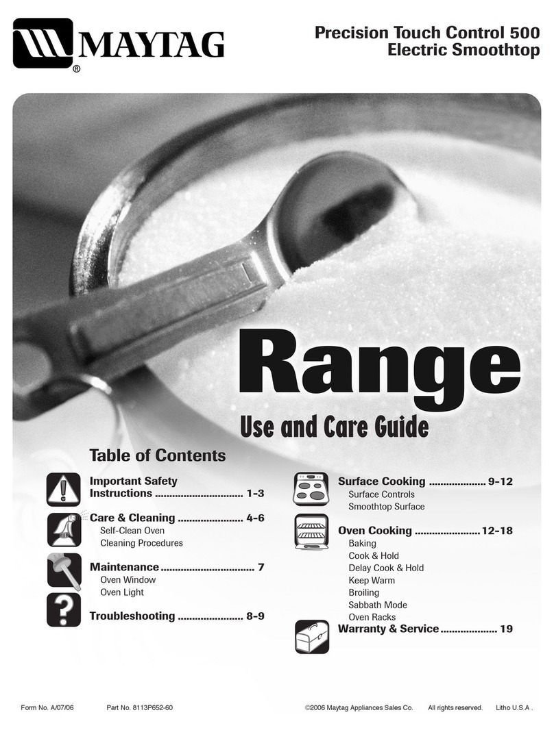 Maytag Precision Touch Control 500 Electric... Manuel utilisateur