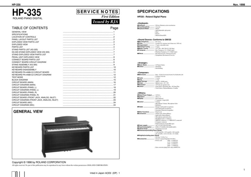 Roland HP 335 Manuel d'utilisation et d'entretien