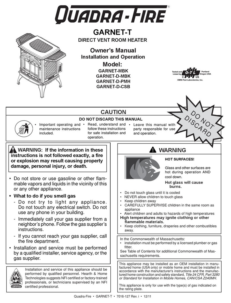 Quadra-Fire GARNET-MBK Manuel utilisateur