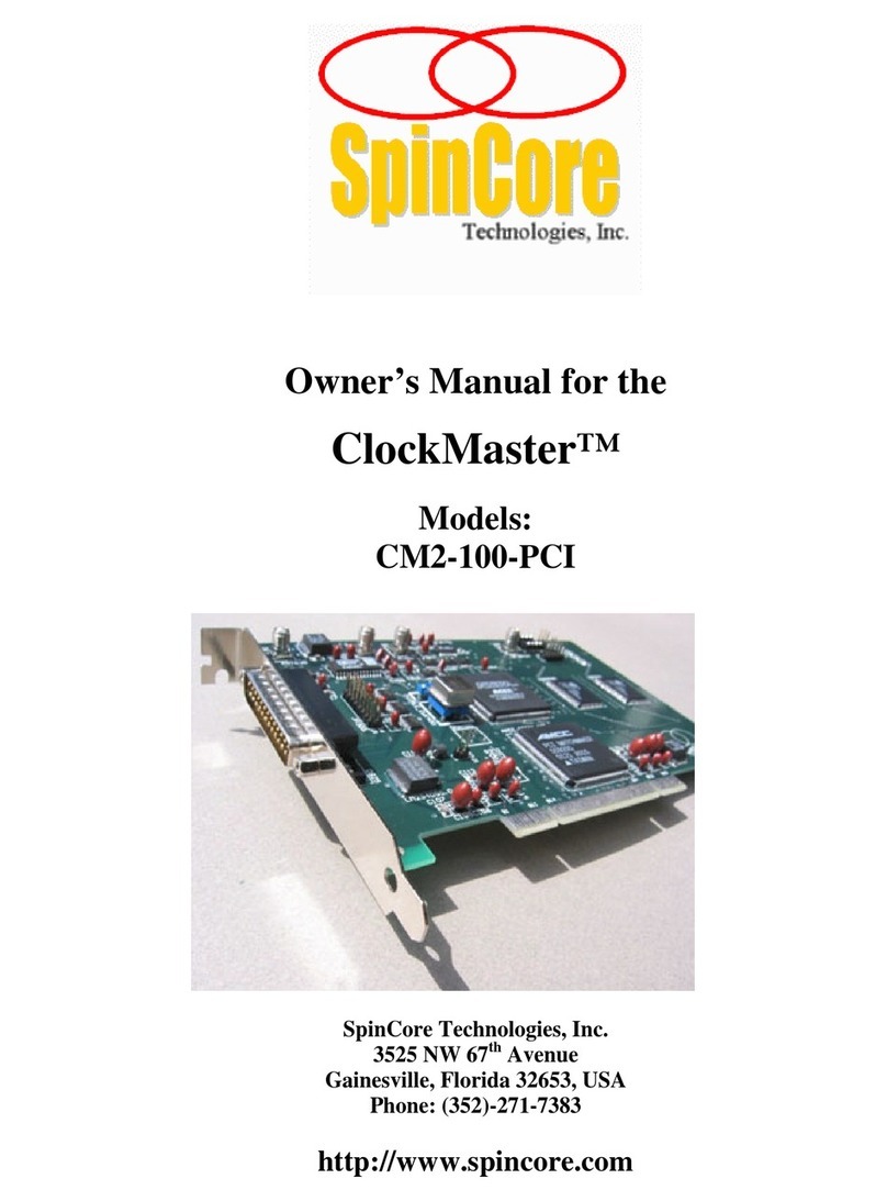 SpinCore Technologies ClockMaster CM2-100-PCI Manuel utilisateur