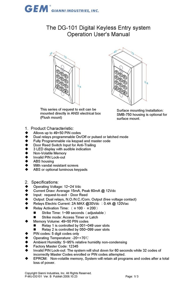 GEM DG-101 Manuel utilisateur