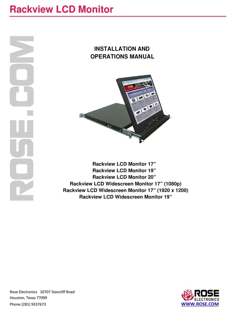 Rose electronics Rackview LCD Panel Mount 19" Manuel utilisateur