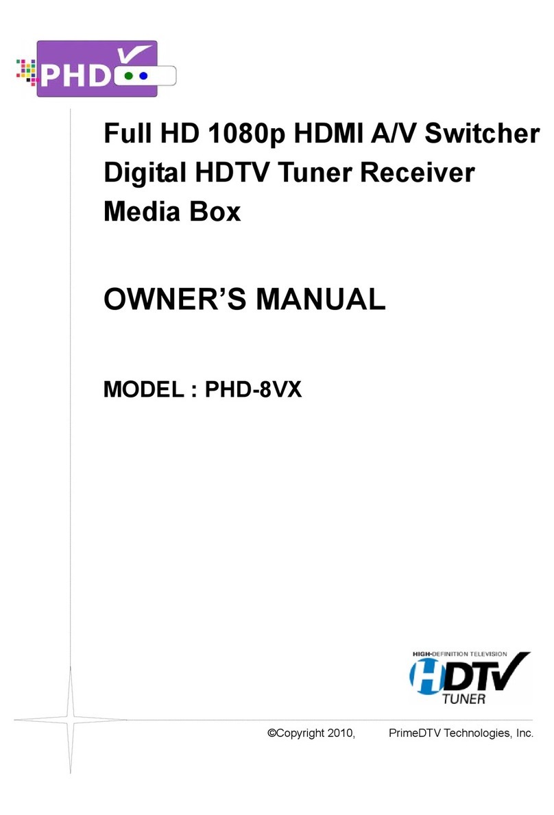 PrimeDTV Technologies PHD-8VX Manuel utilisateur PrimeDTV Technologies PHD-8VX Manuel utilisateur