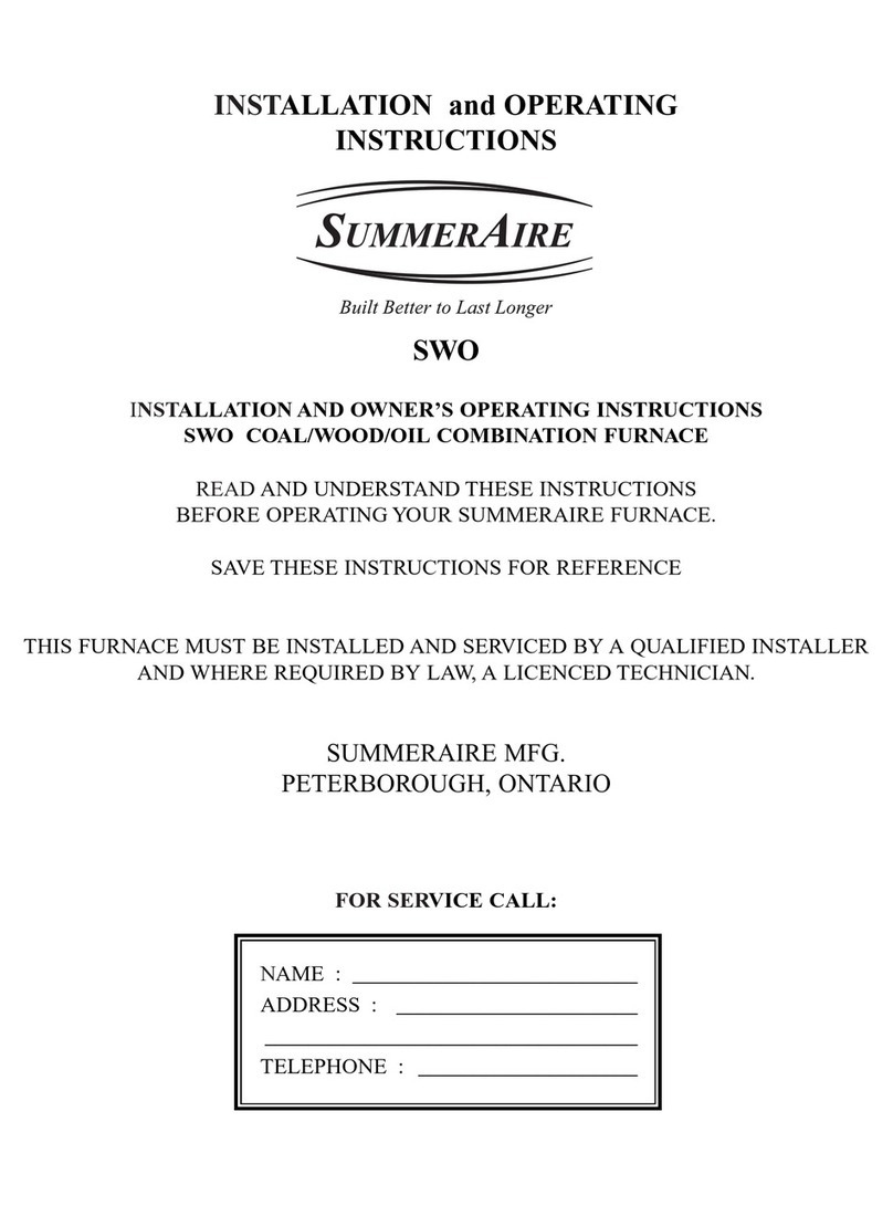 SummerAire SWO Manuel utilisateur