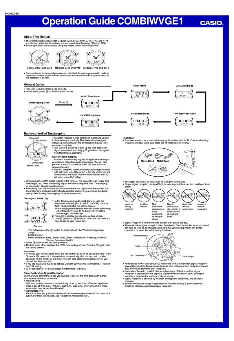 Casio COMBIWVGE1 Manuel utilisateur Casio COMBIWVGE1 Manuel utilisateur