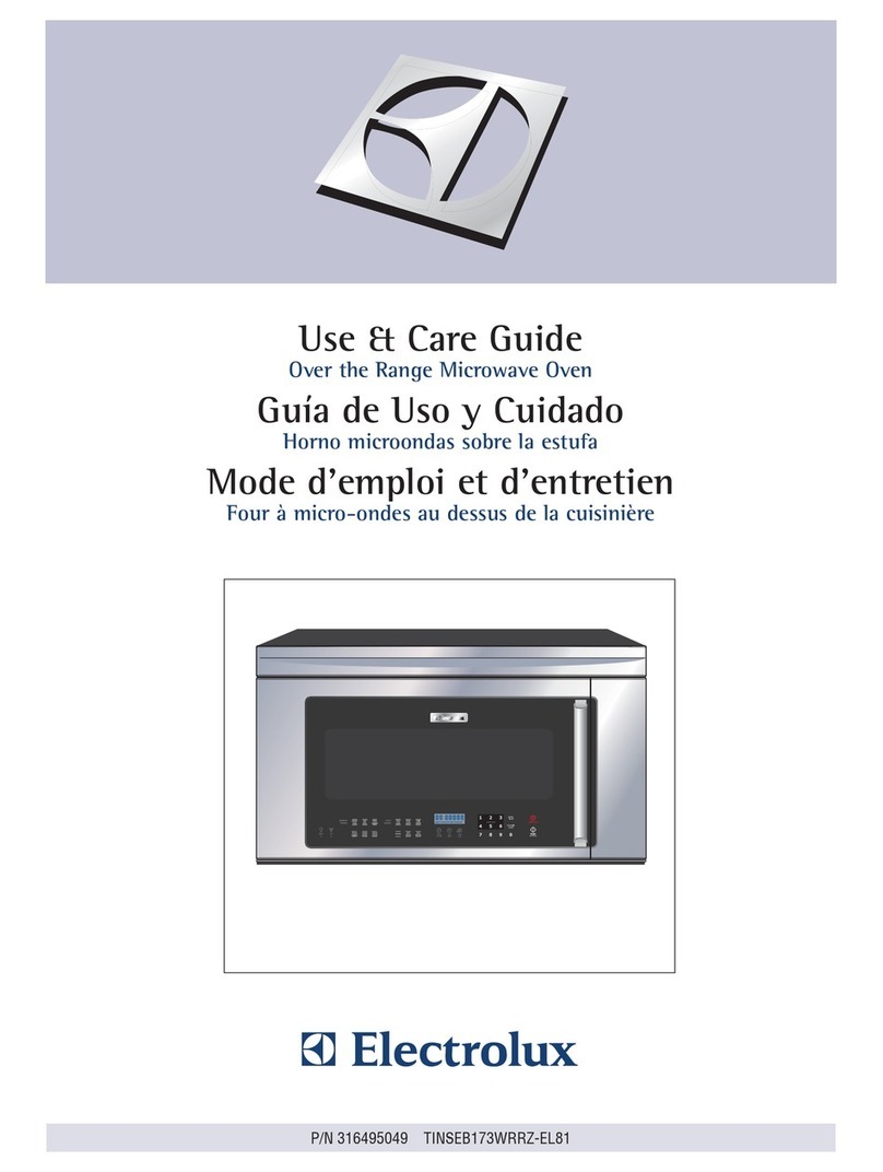 Electrolux Over the Range Microwave Oven Manuel utilisateur