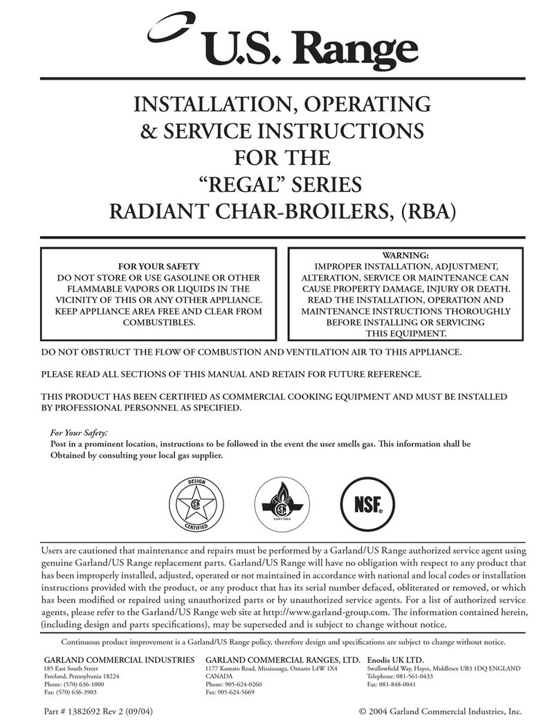 U.S. Range "REGAL" SERIES Manuel de service