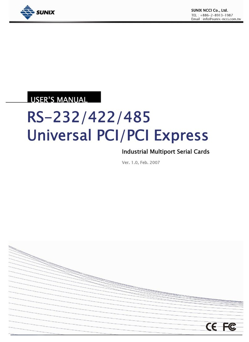 Sunix Universal PCI ExpressMulti-IORS-232 / ParallelCommunication... Manuel utilisateur Sunix Universal PCI ExpressMulti-IORS-232 / ParallelCommunication... Manuel utilisateur