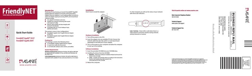 Asante FriendlyNET GigaNIX 2032T Manuel utilisateur Asante FriendlyNET GigaNIX 2032T Manuel utilisateur