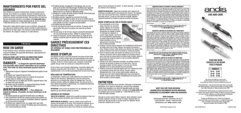 Andis CI-41 Instructions d'installation