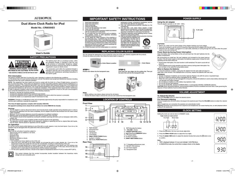 Audiovox CR8030iE5 Manuel utilisateur