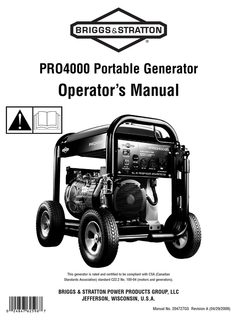Briggs & Stratton PRO4000 Manuel utilisateur Briggs & Stratton PRO4000 Manuel utilisateur