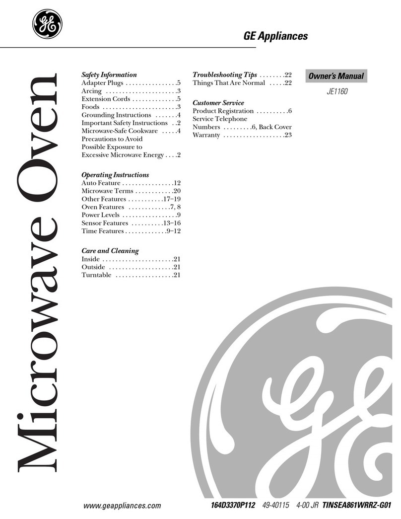 GE JE1160 Manuel utilisateur