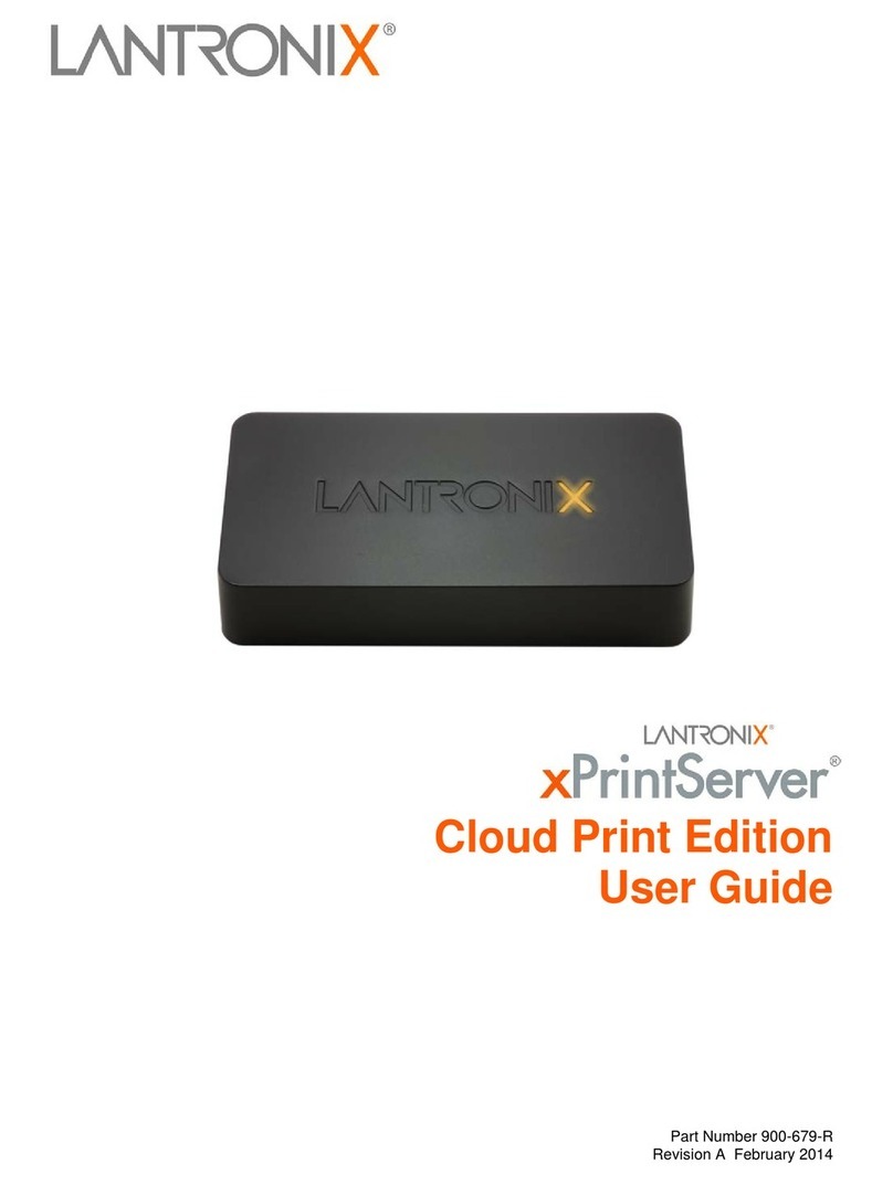 Lantronix xPrintServer Manuel utilisateur Lantronix xPrintServer Manuel utilisateur