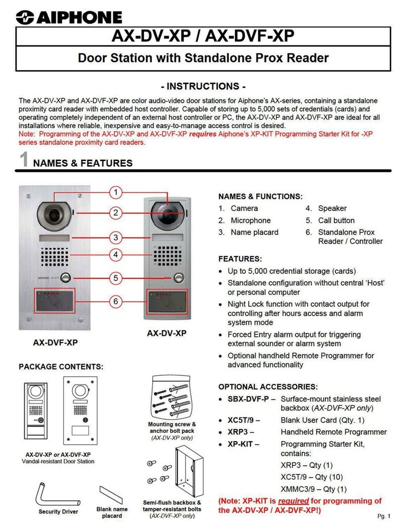 Aiphone AX-DV-XP Manuel utilisateur Aiphone AX-DV-XP Manuel utilisateur