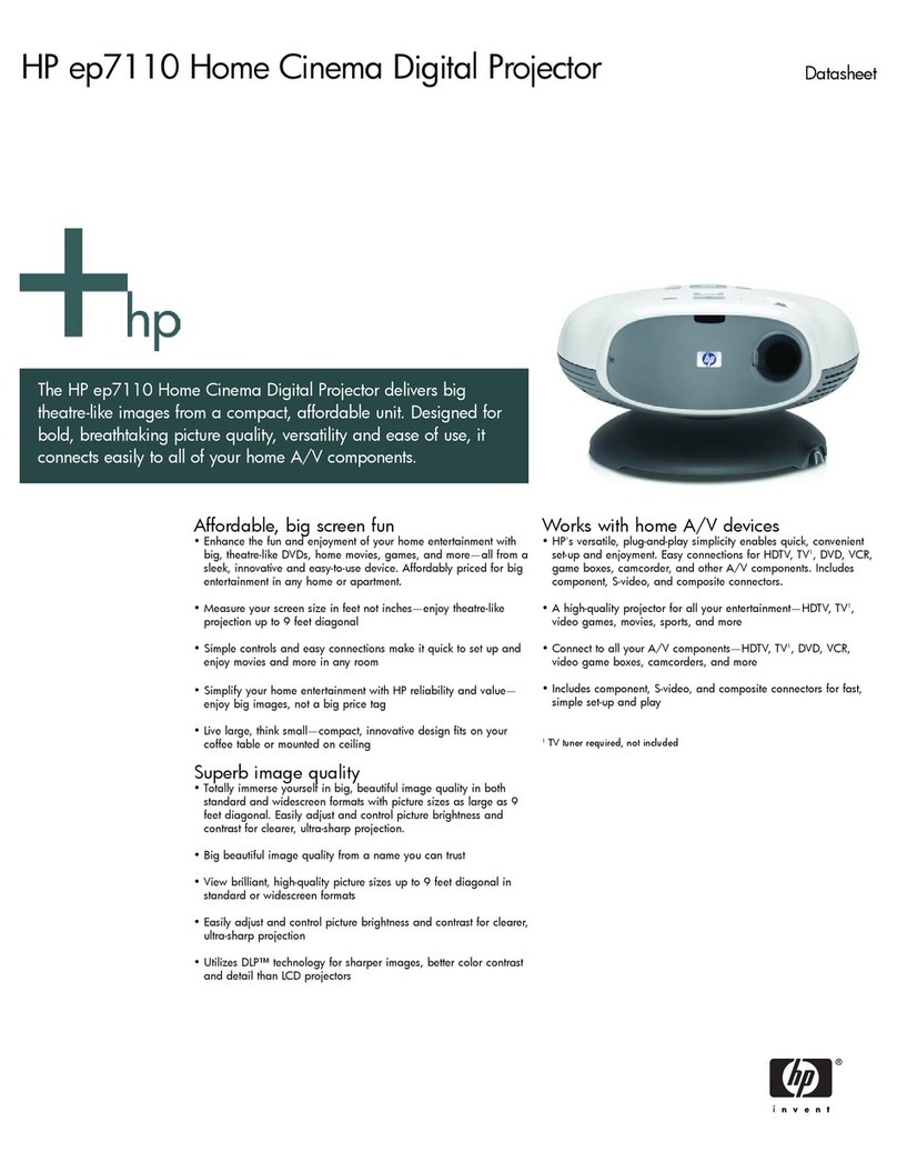 HP Ep7110 - Home Cinema Digital Projector SVGA... Manuel utilisateur