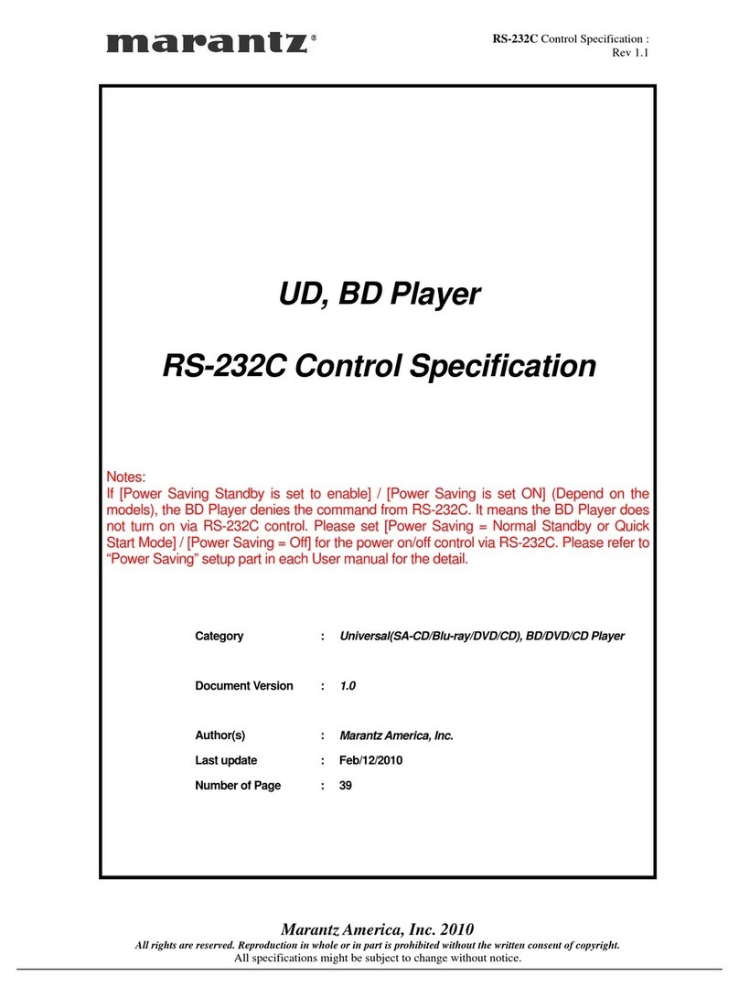 Marantz RS-232C Manuel utilisateur
