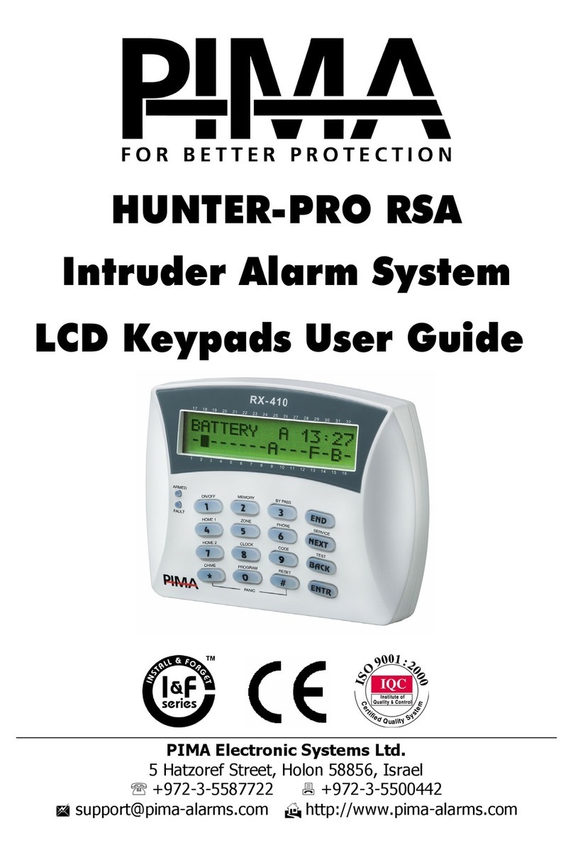 Pima HUNTER-PRO RSA Manuel utilisateur