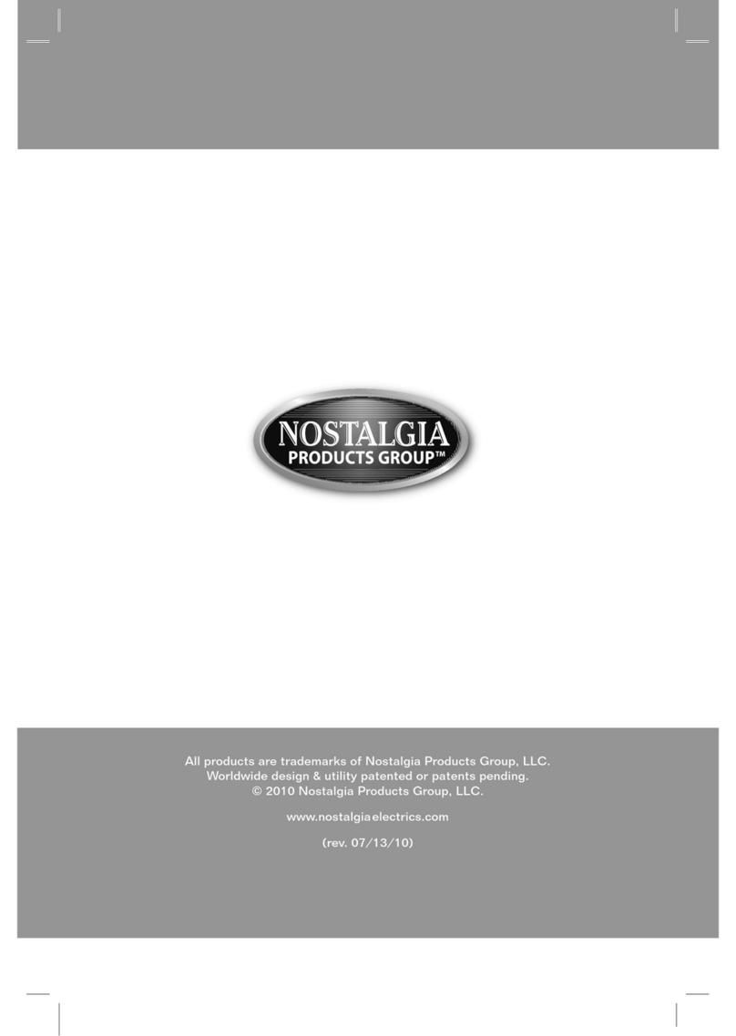 Nostalgia Electrics FG100 Series Guide rapide