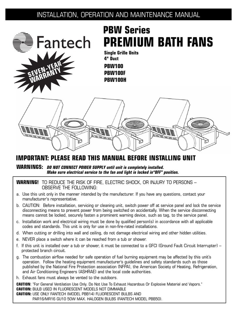 Fantech PBW Series Manuel utilisateur
