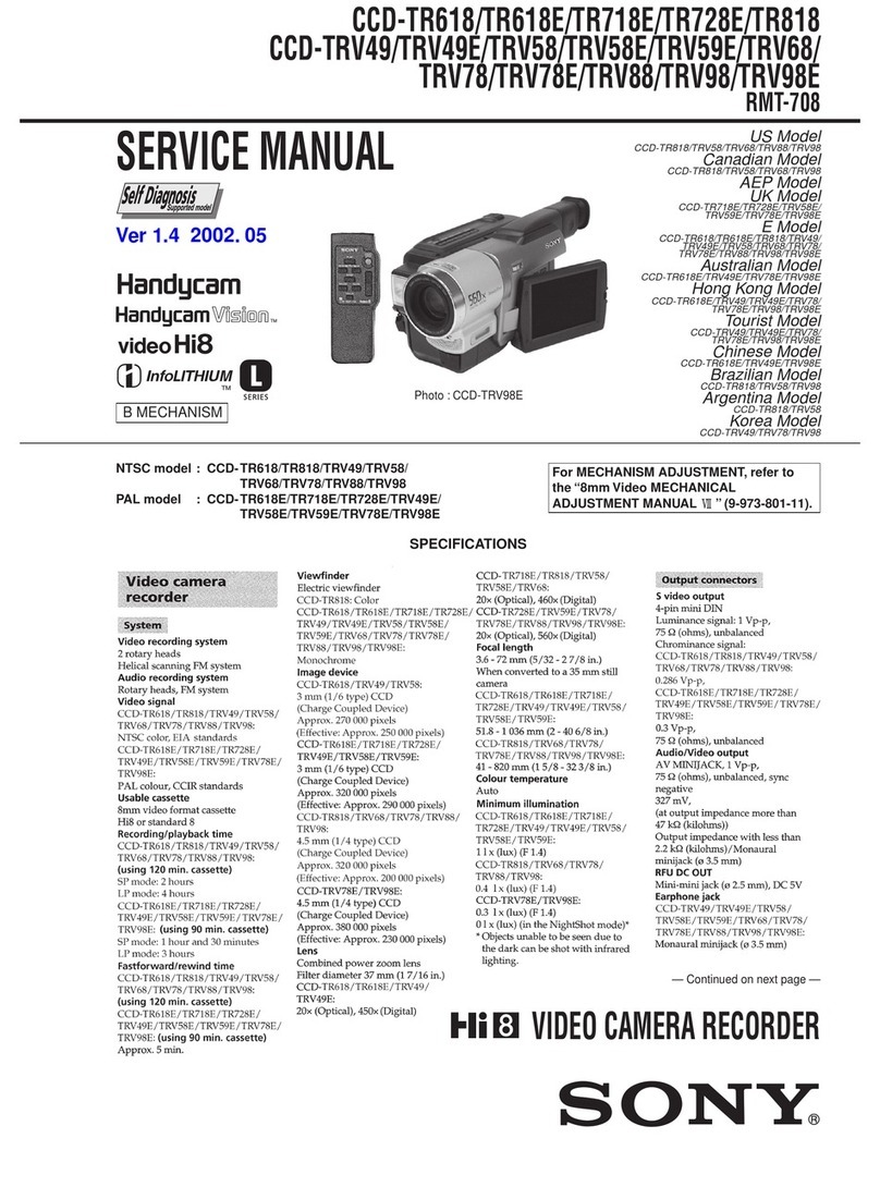 Sony Handycam CCD-TR618 Manuel utilisateur