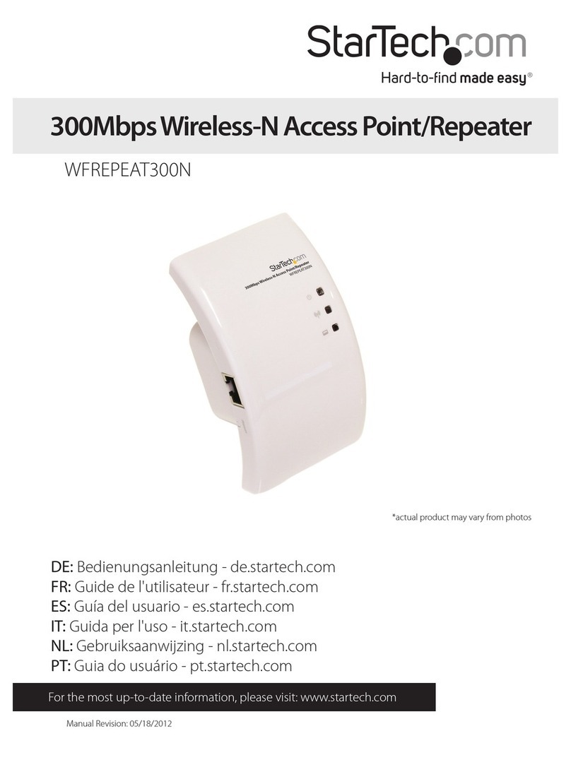 StarTech.com WFREPEAT300N Manuel utilisateur StarTech.com WFREPEAT300N Manuel utilisateur