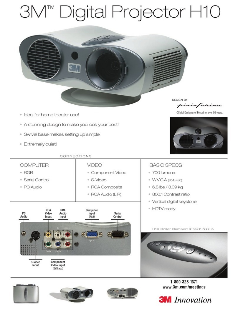 3M Multimedia Projector H10 Manuel utilisateur