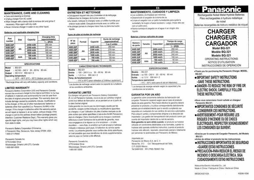 Panasonic BQ-321 Manuel utilisateur