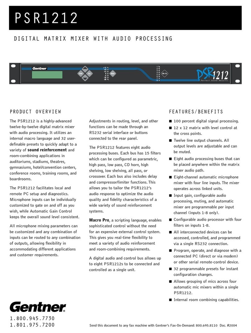 Gentner PSR1212 Manuel utilisateur Gentner PSR1212 Manuel utilisateur