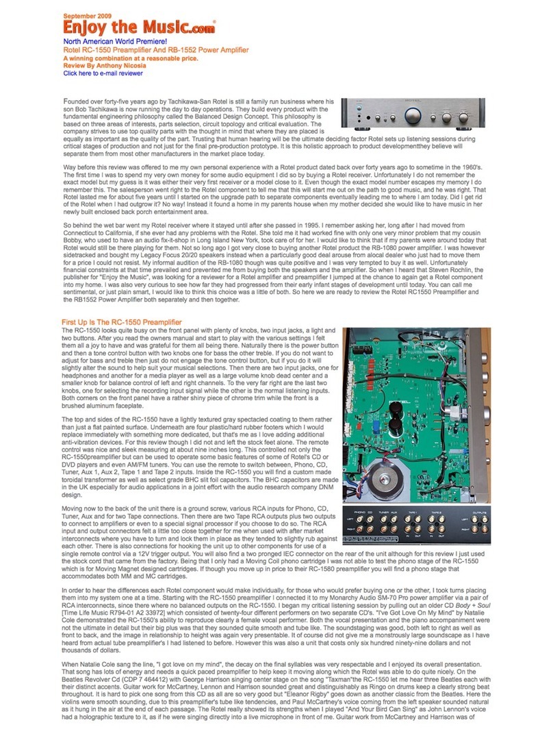 Rotel RC-1550 Manuel utilisateur