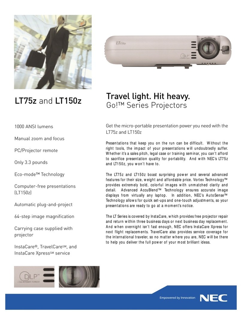NEC LT75Z - MultiSync SVGA DLP Projector Manuel utilisateur