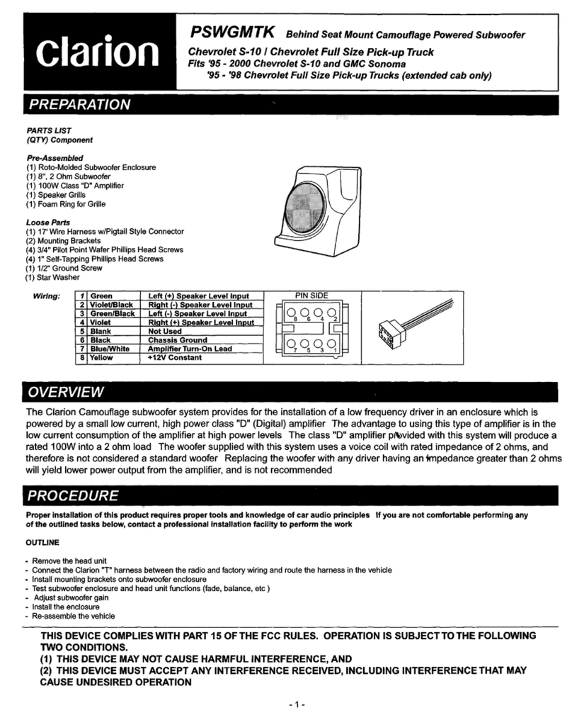 Clarion PSWGMTK Manuel utilisateur
