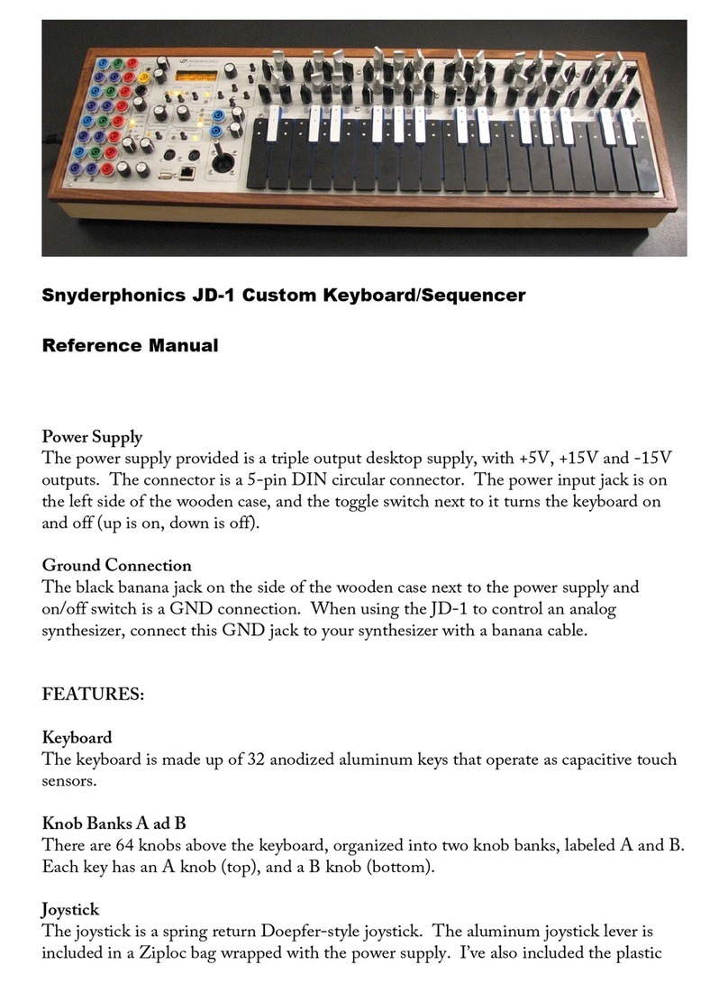 Snyderphonics JD-1 Manuel utilisateur