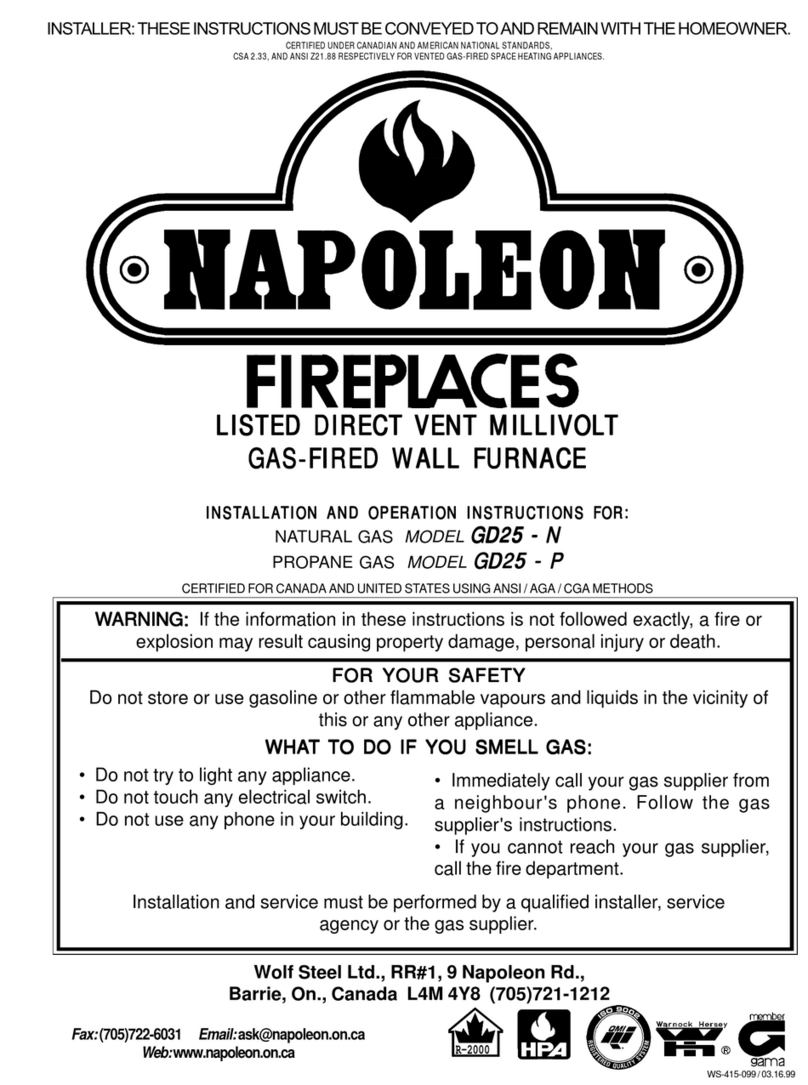 Napoleon GD25-N Manuel utilisateur