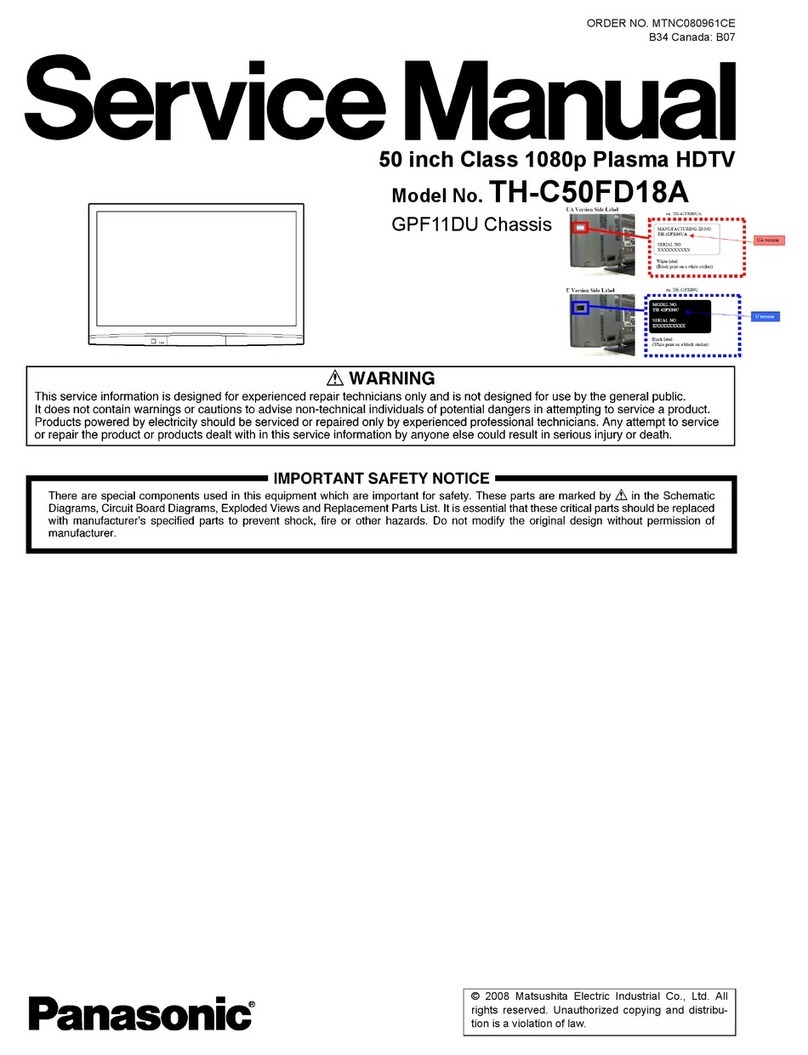 Panasonic THC50FD18A - 50" PLASMA TV Manuel utilisateur