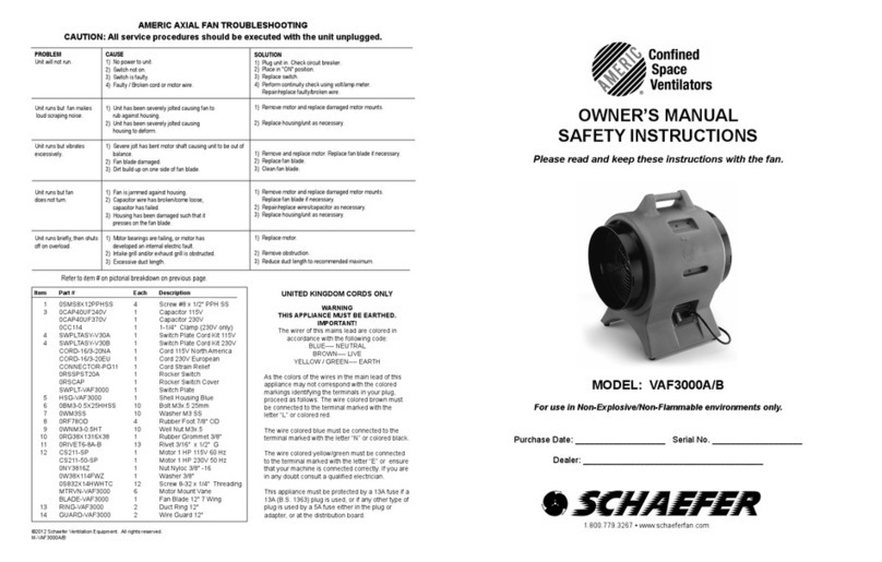 Shaefer VAF3000A Manuel utilisateur