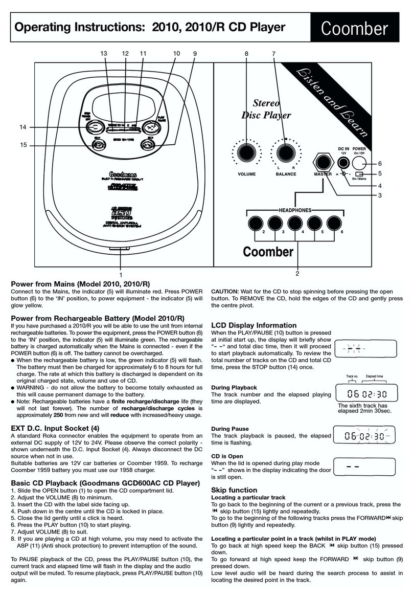 Coomber 2010 Manuel utilisateur