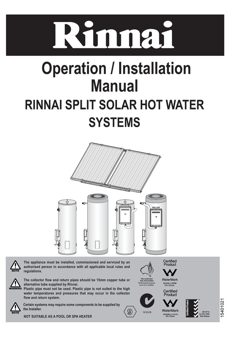 Rinnai SPLIT SOLAR Manuel utilisateur