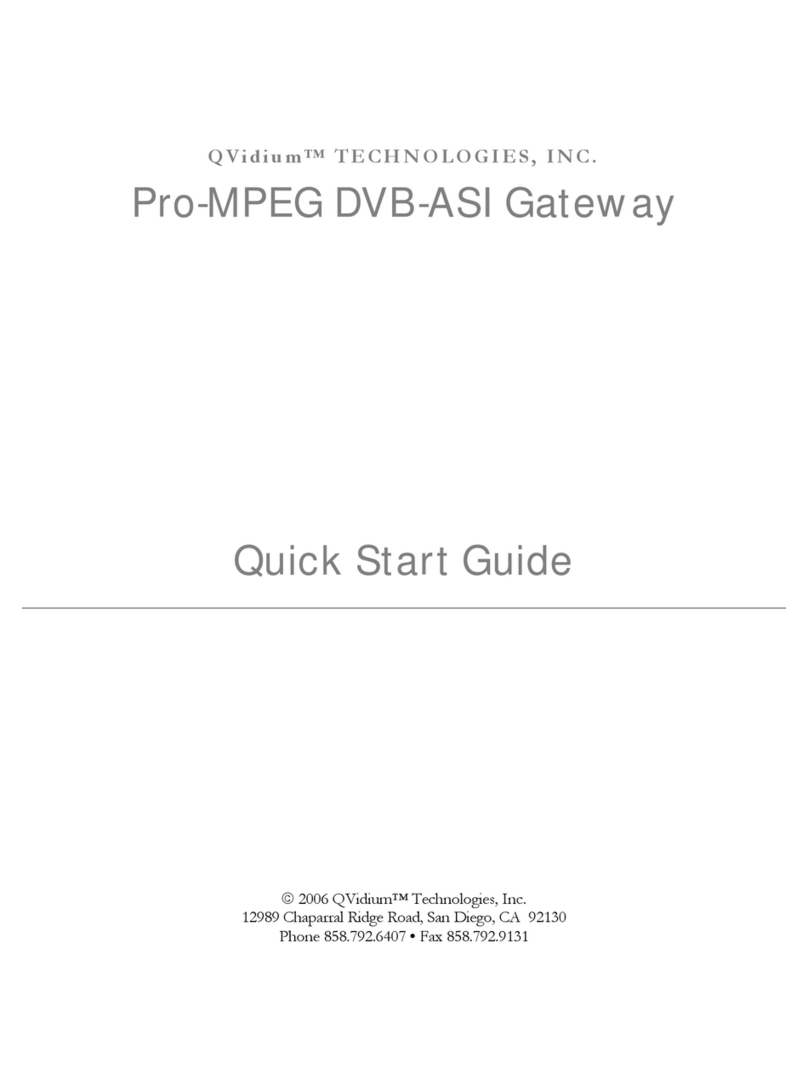 Qvidium Pro-MPEG DVB-ASI Gateway Manuel utilisateur