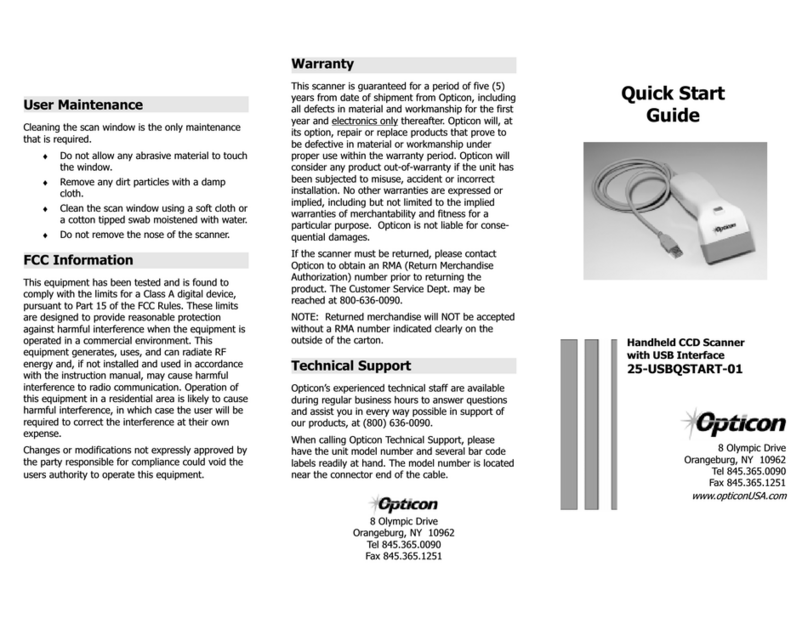 Opticon 25-USBQSTART-01 Manuel utilisateur
