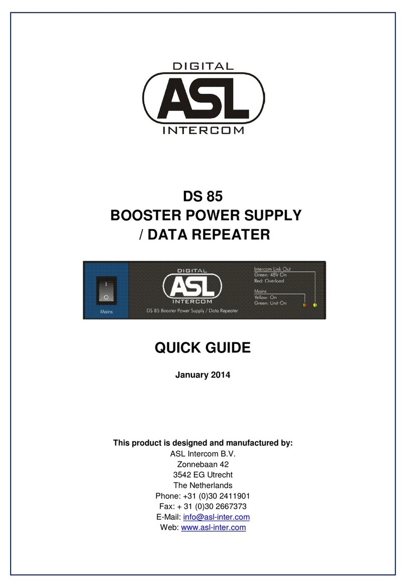 ASL INTERCOM DS 85 Manuel utilisateur