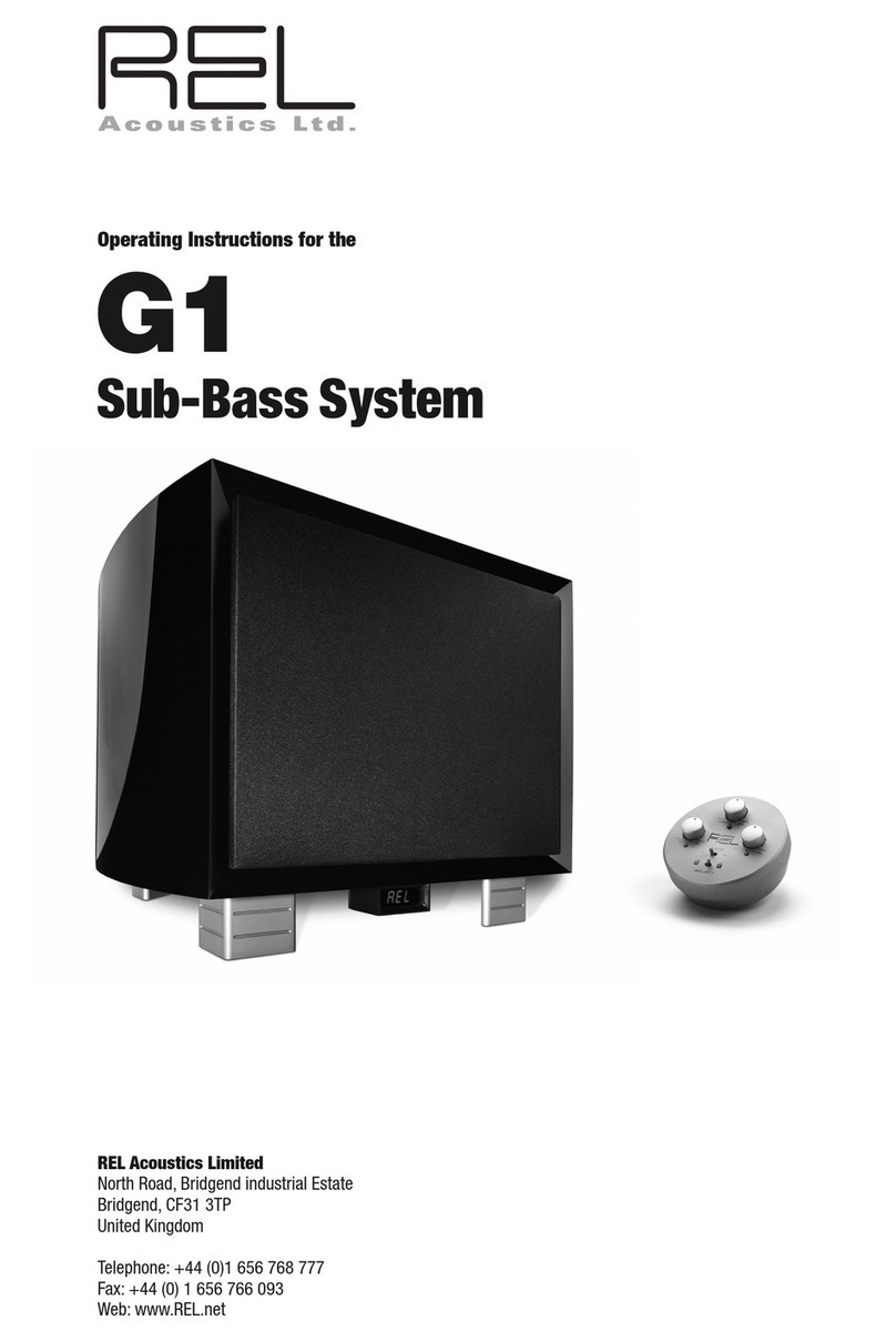 REL Acoustics G1 Manuel utilisateur
