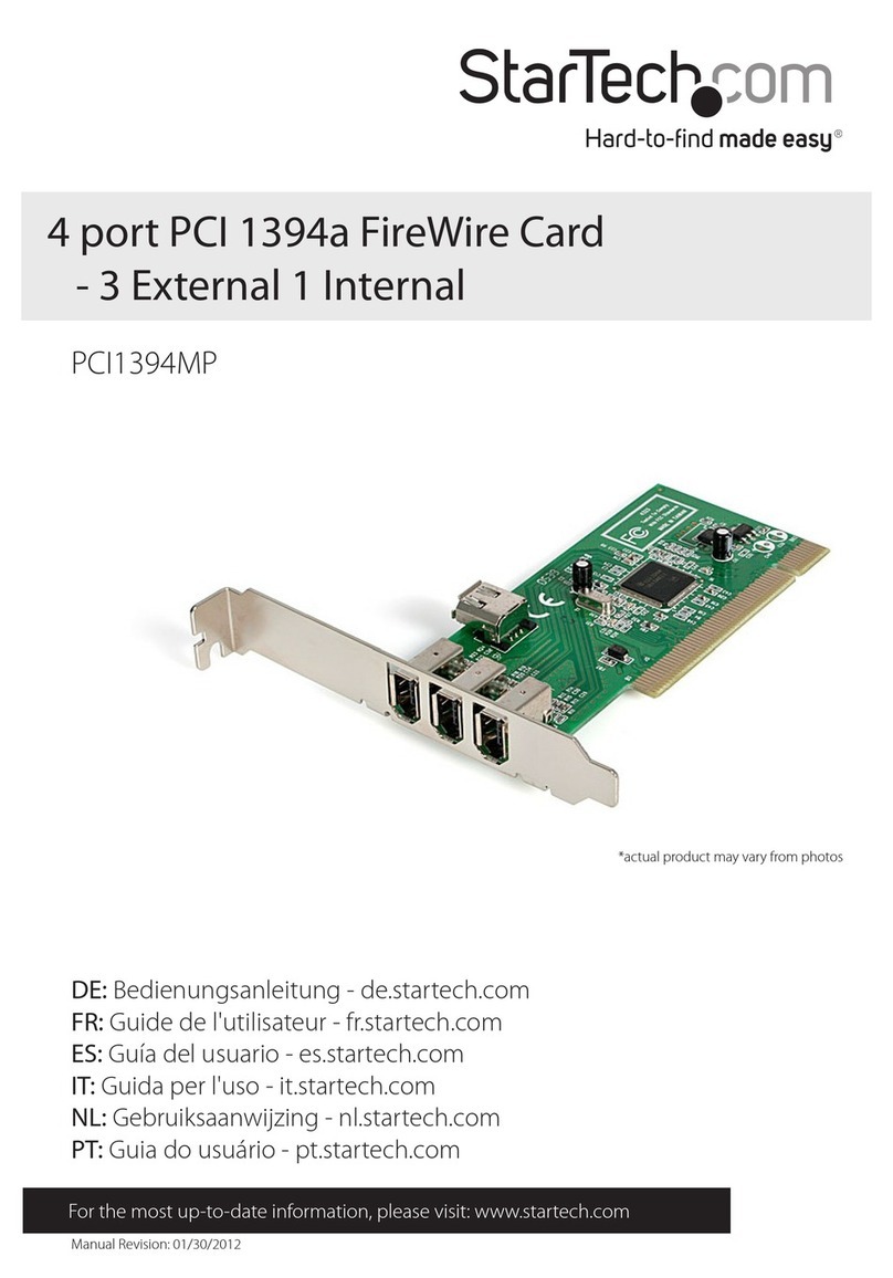 StarTech.com PCI1394MP Manuel utilisateur StarTech.com PCI1394MP Manuel utilisateur