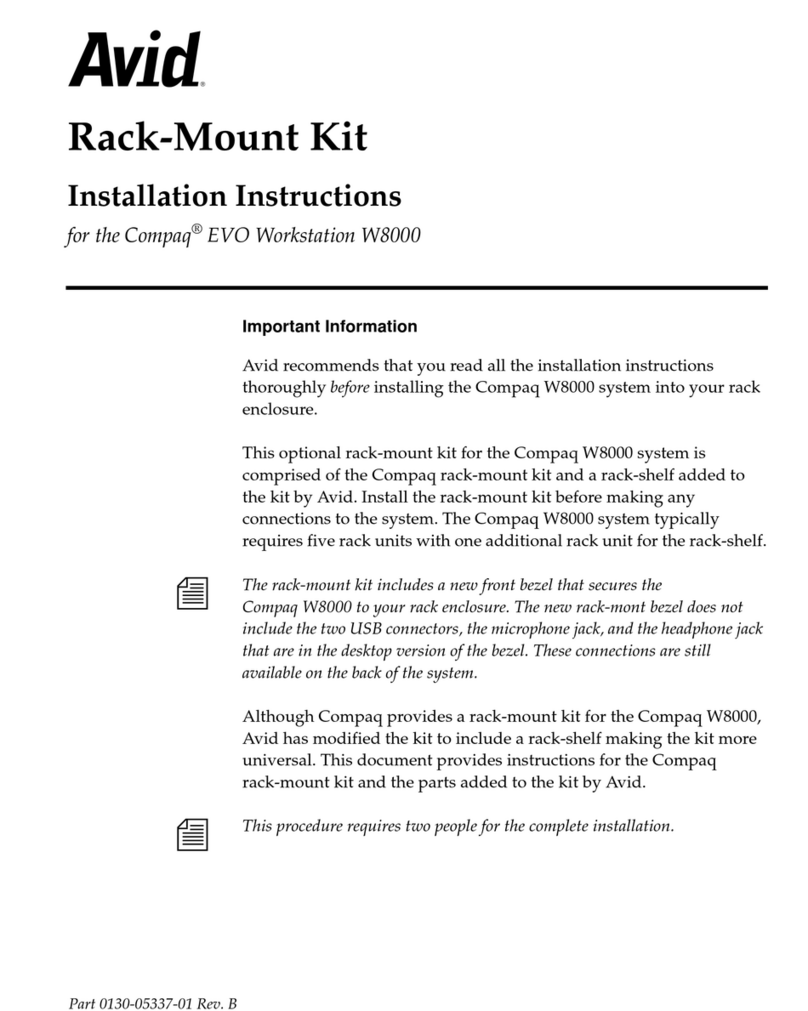 Avid Technology Rack-Mount Kit Manuel utilisateur