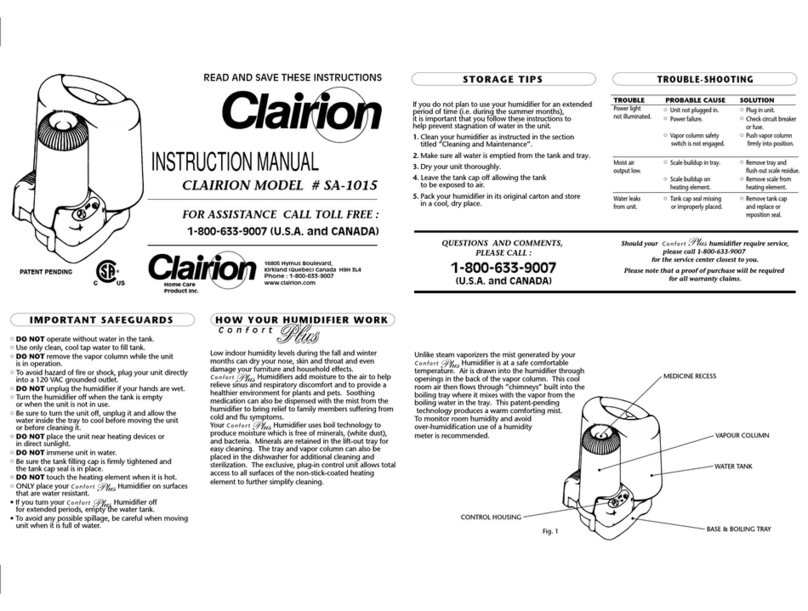 CLAIRION SA-1015 Manuel utilisateur